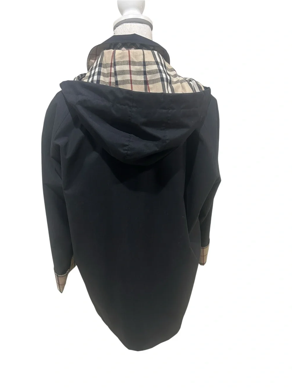 Burberry Black Hooded Trench rain jacket Coat Signature nova Check liner medium - Picture 8 of 15